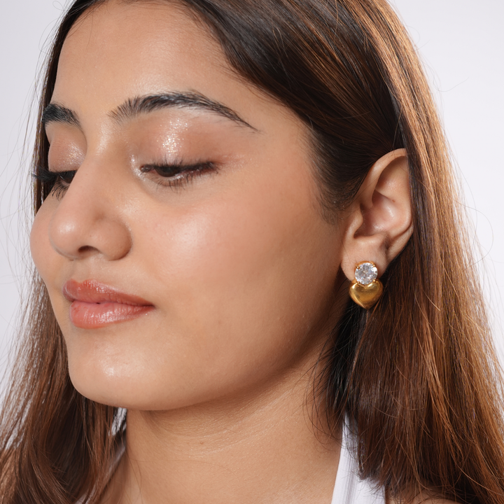 Golden Heart Earrings (YD-ER-7)