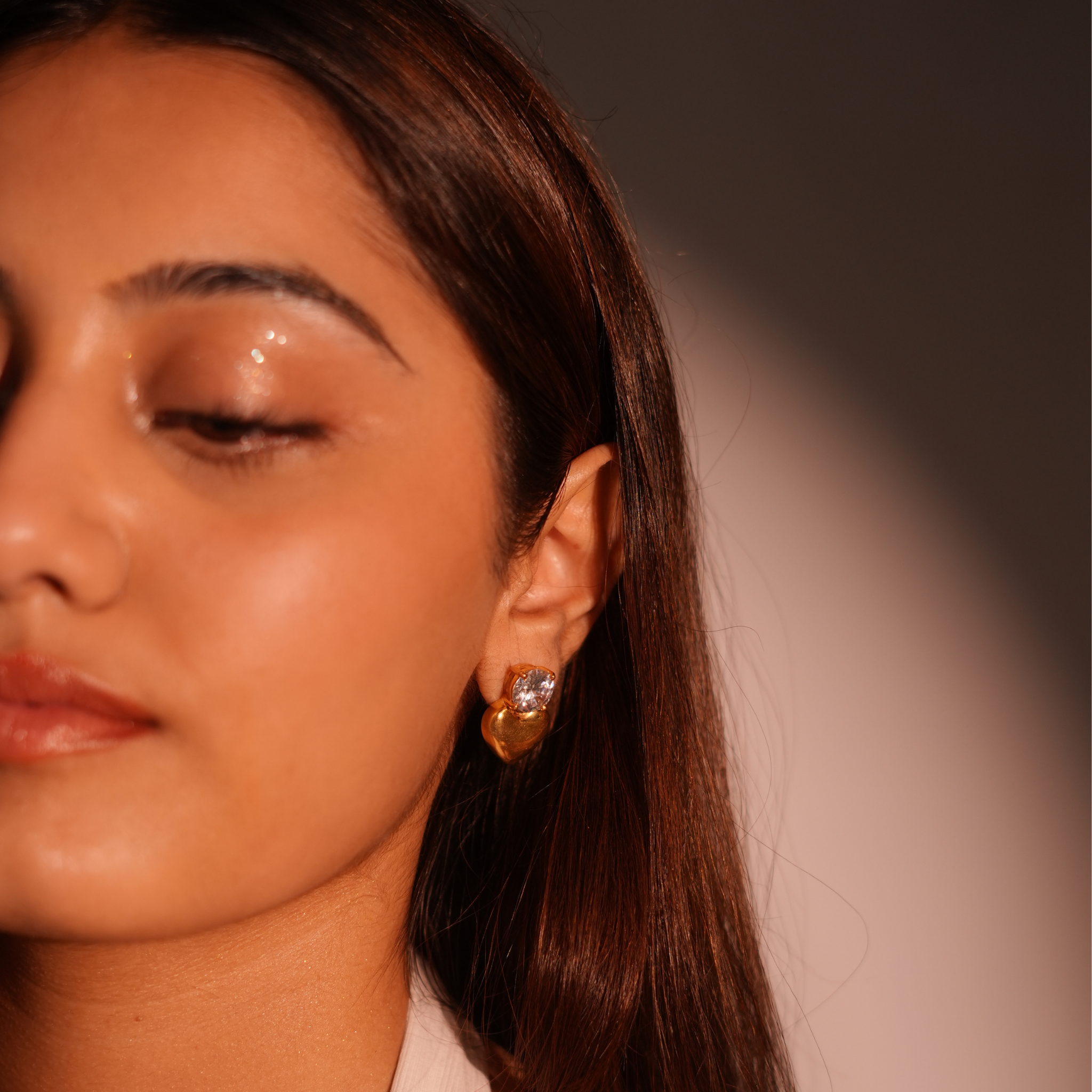 Golden Heart Earrings (YD-ER-7)