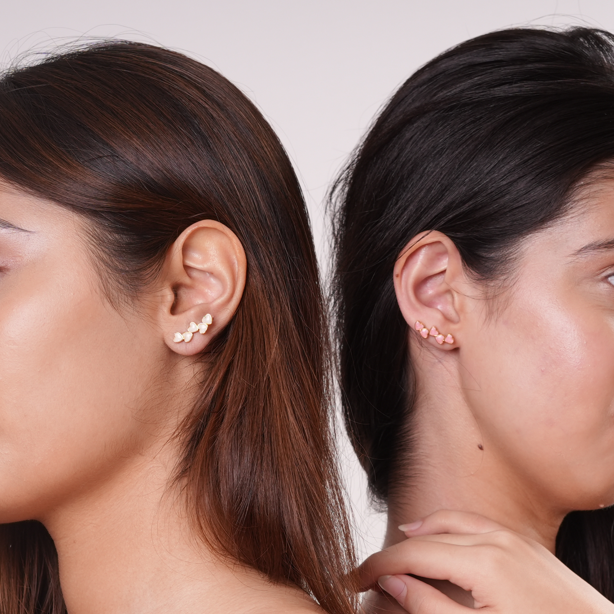 Enamel Hoops (YD-ER-12) Pink ENAMEL