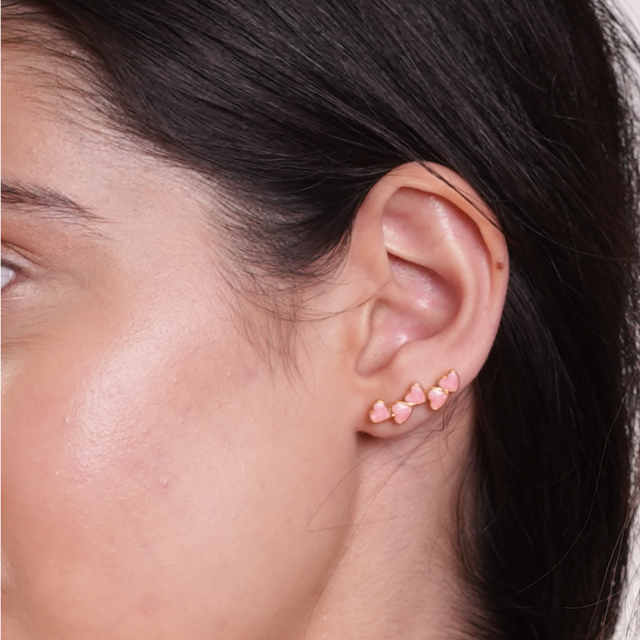 Enamel Hoops (YD-ER-12) Pink ENAMEL