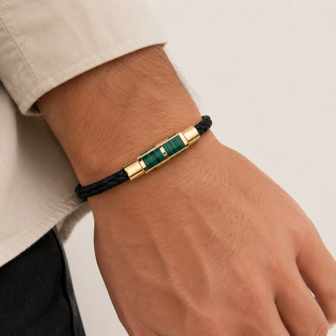 Green Inlay Cord Bracelet