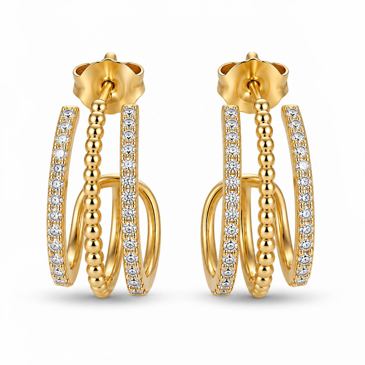 Crystal Multi-Hoop Earrings