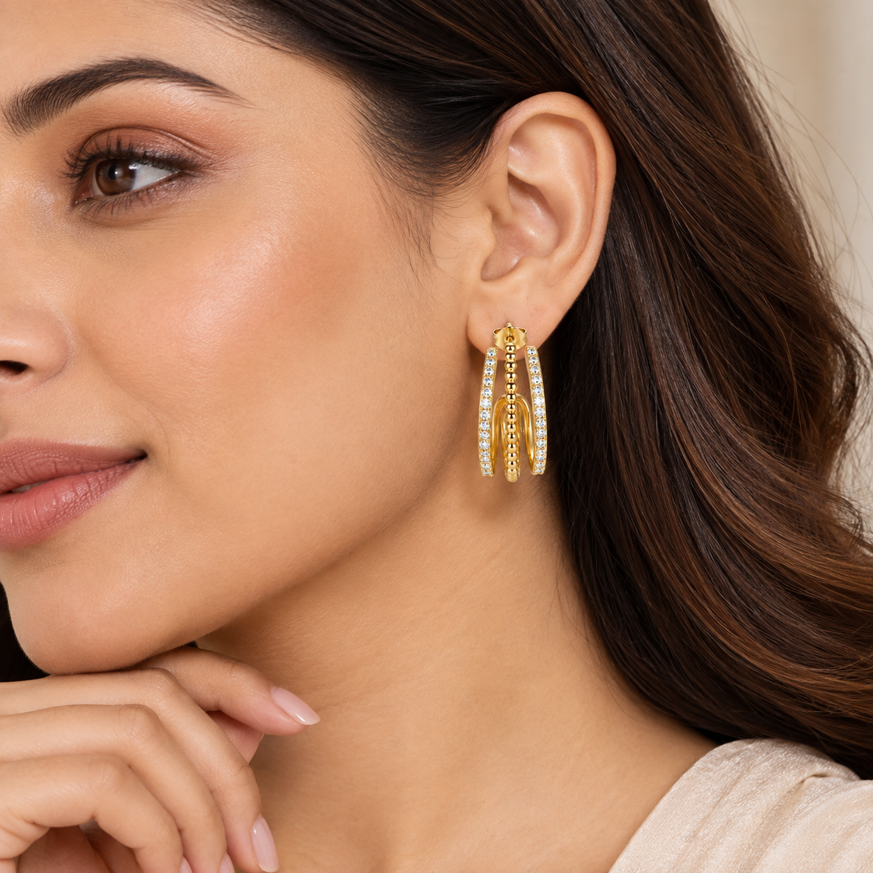 Crystal Multi-Hoop Earrings