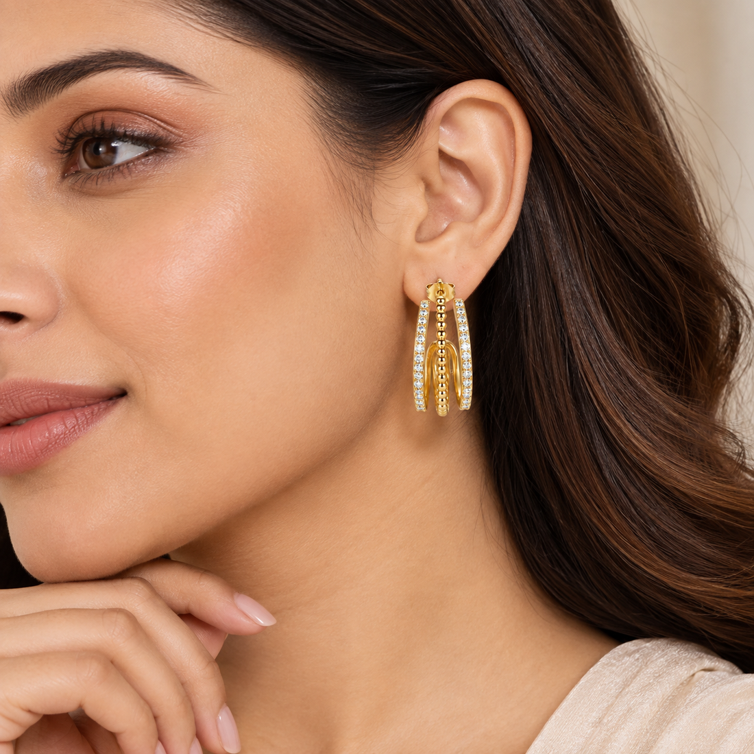 Crystal Multi-Hoop Earrings