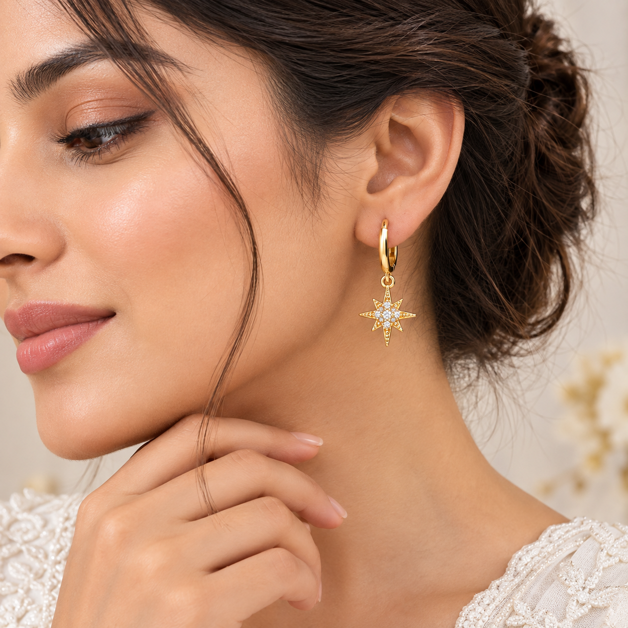 Star Hoop Earrings