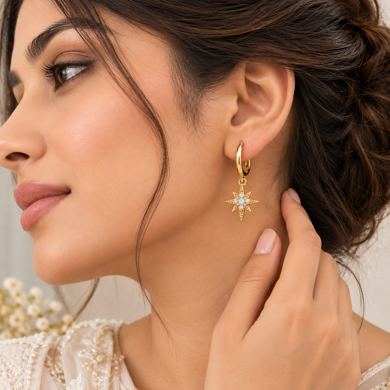 Star Hoop Earrings