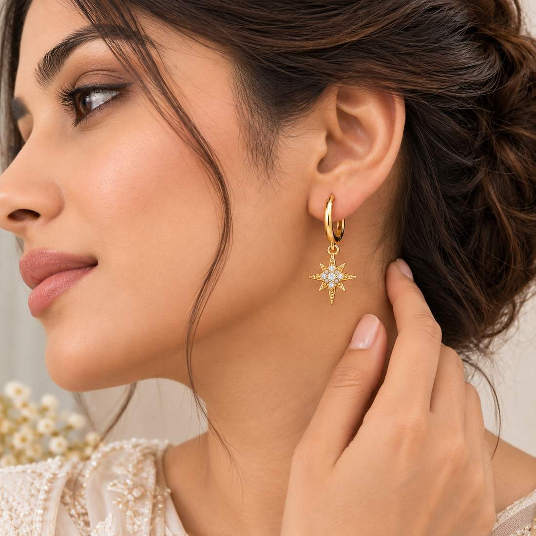 Star Hoop Earrings
