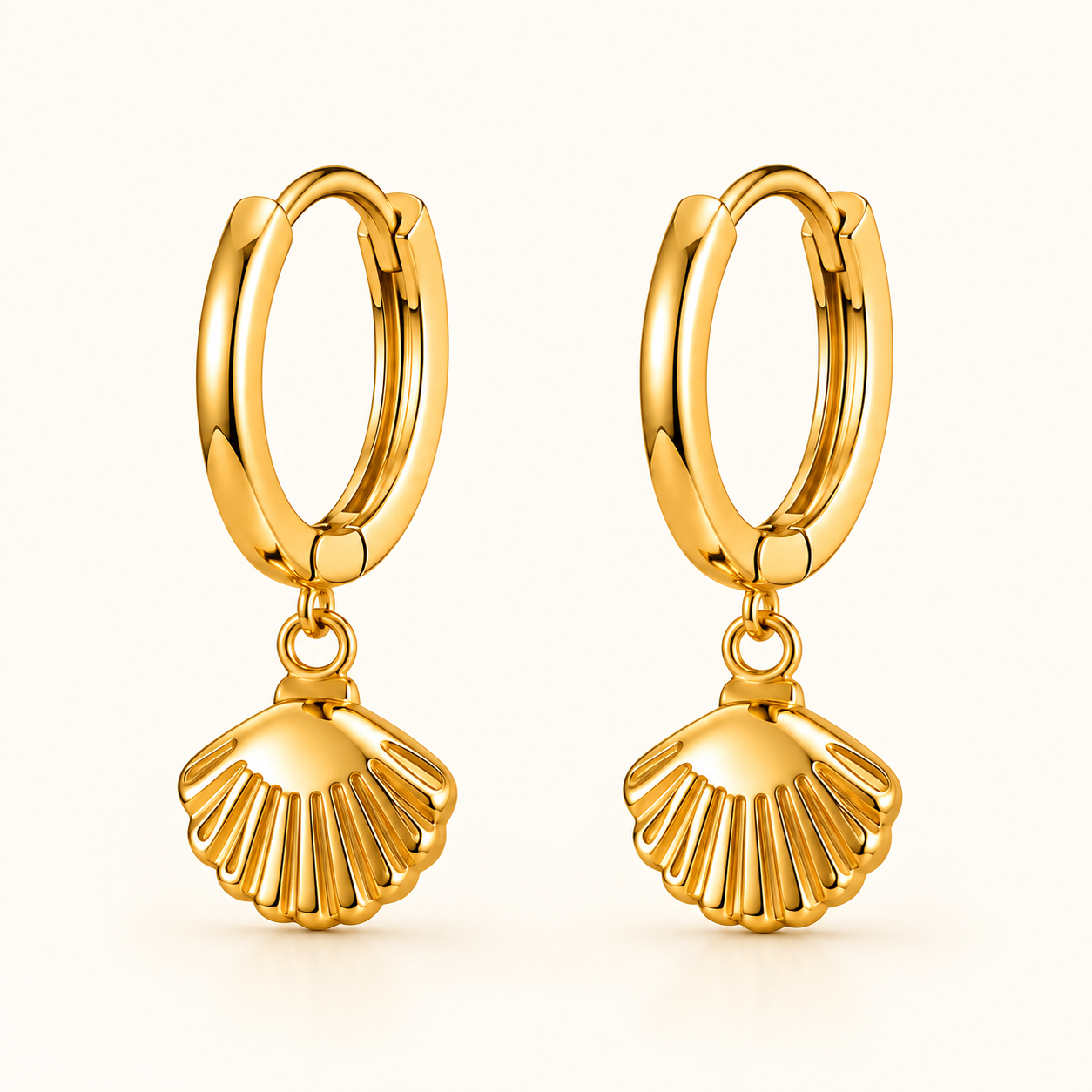 Shell Charm Hoop Earrings