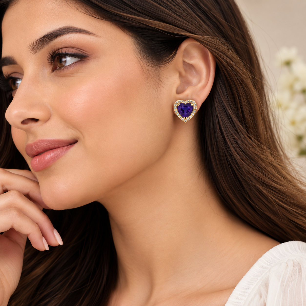 Heart Crystal Stud Earrings