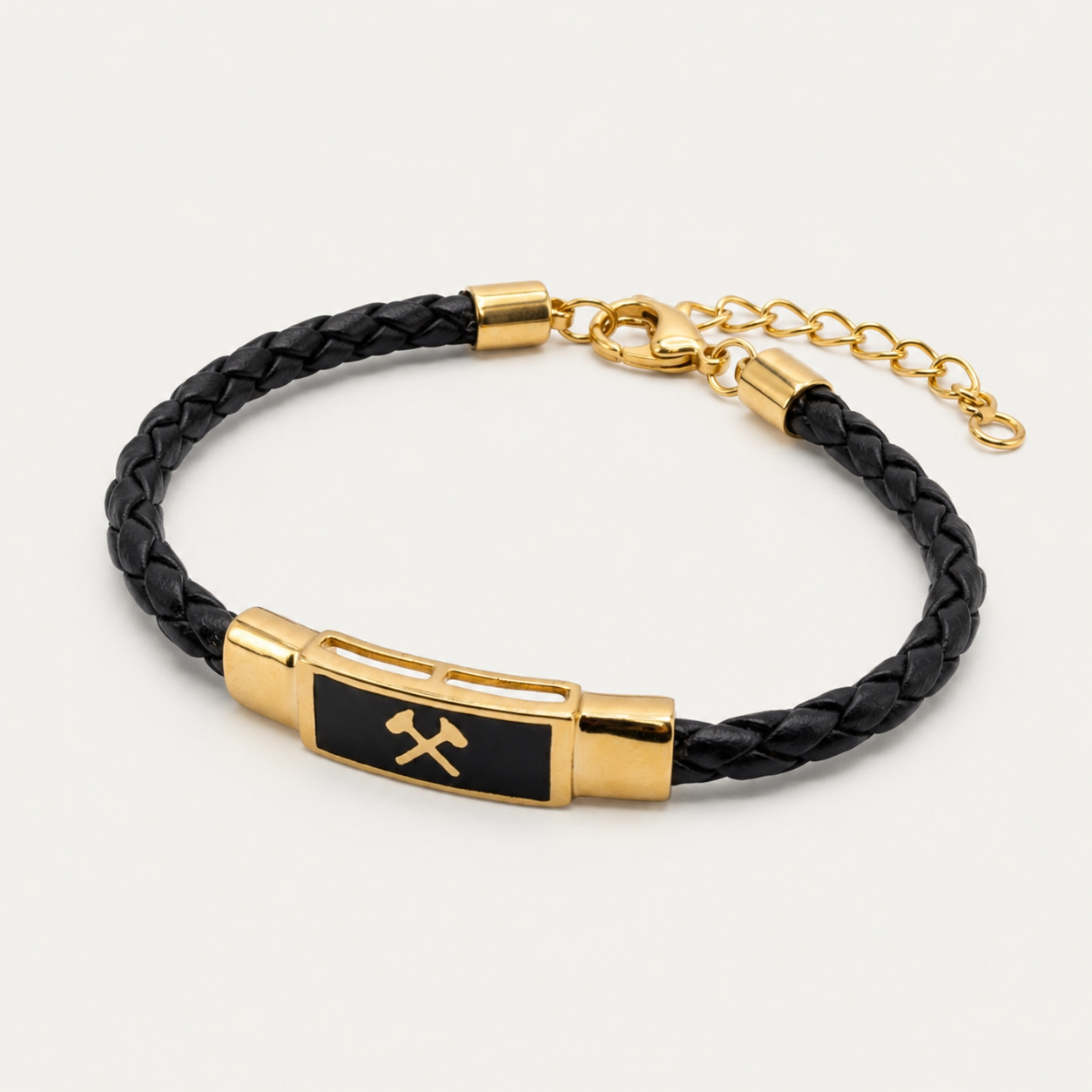 Crossed Tools Leather Bracelet