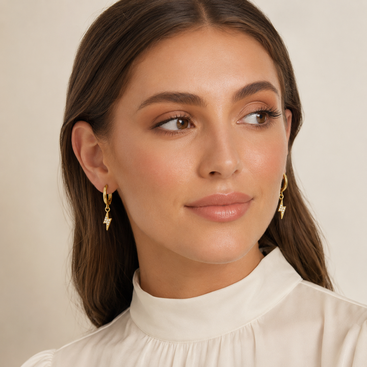 Crystal Lightning Hoops
