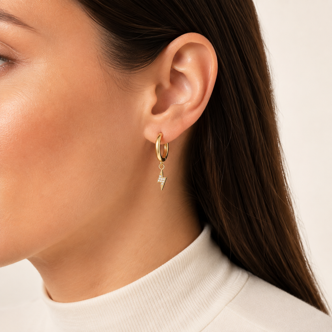 Crystal Lightning Hoops