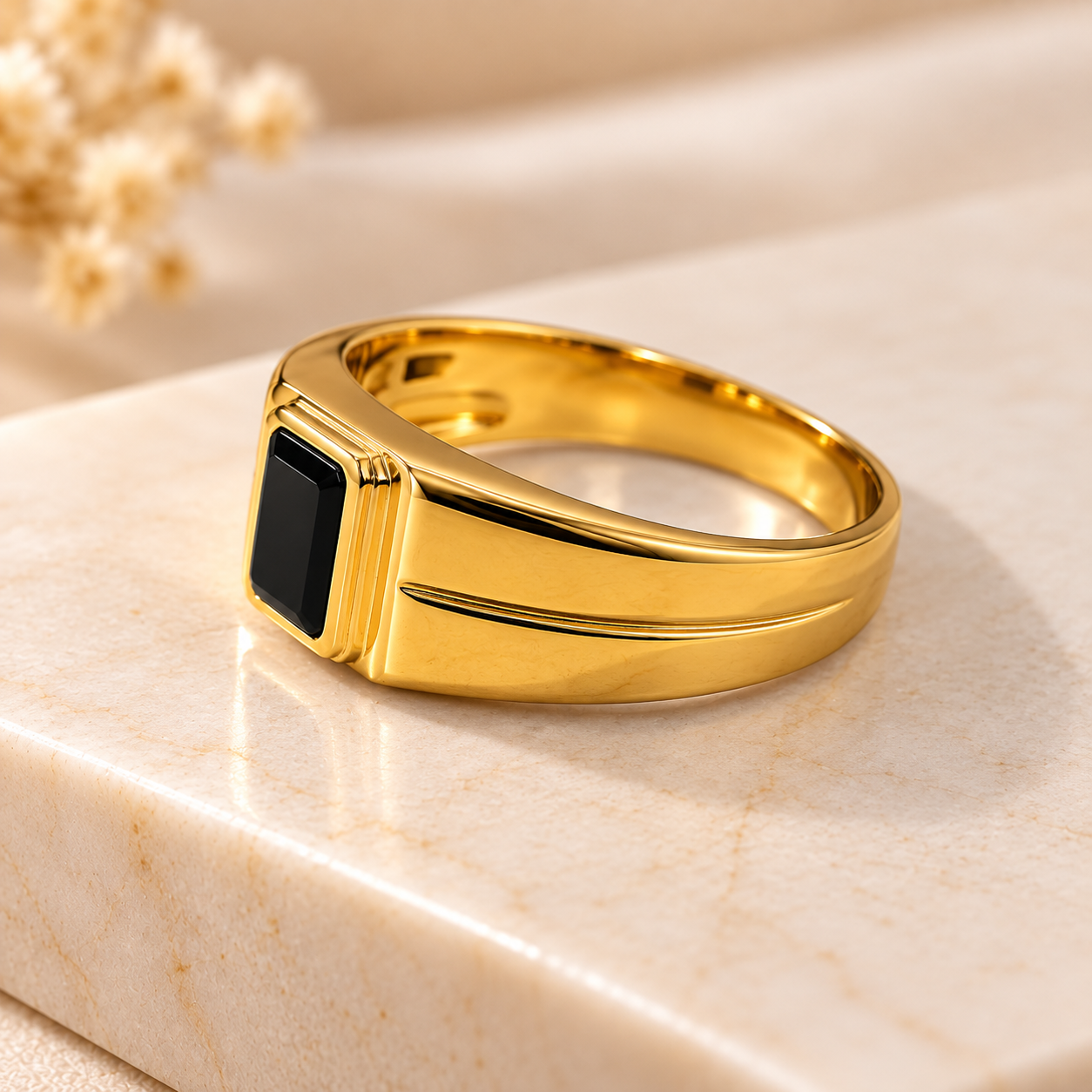 Black Stone Statement Ring