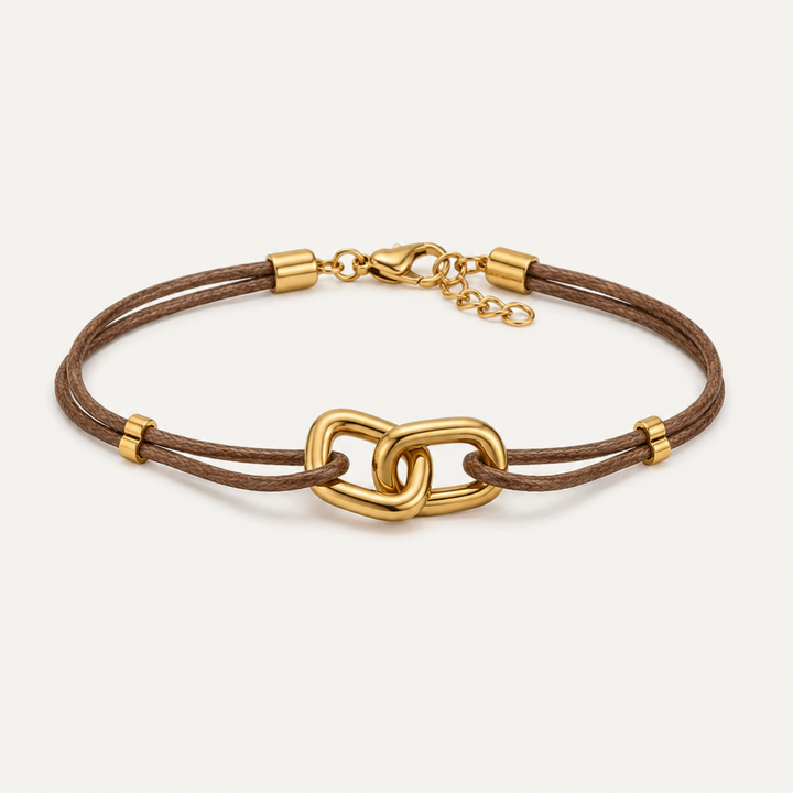 Interlocking Link Double Cord Bracelet