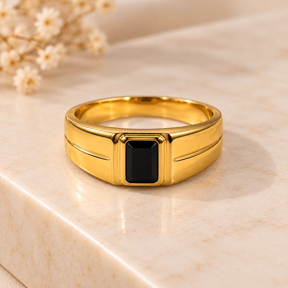 Black Stone Statement Ring