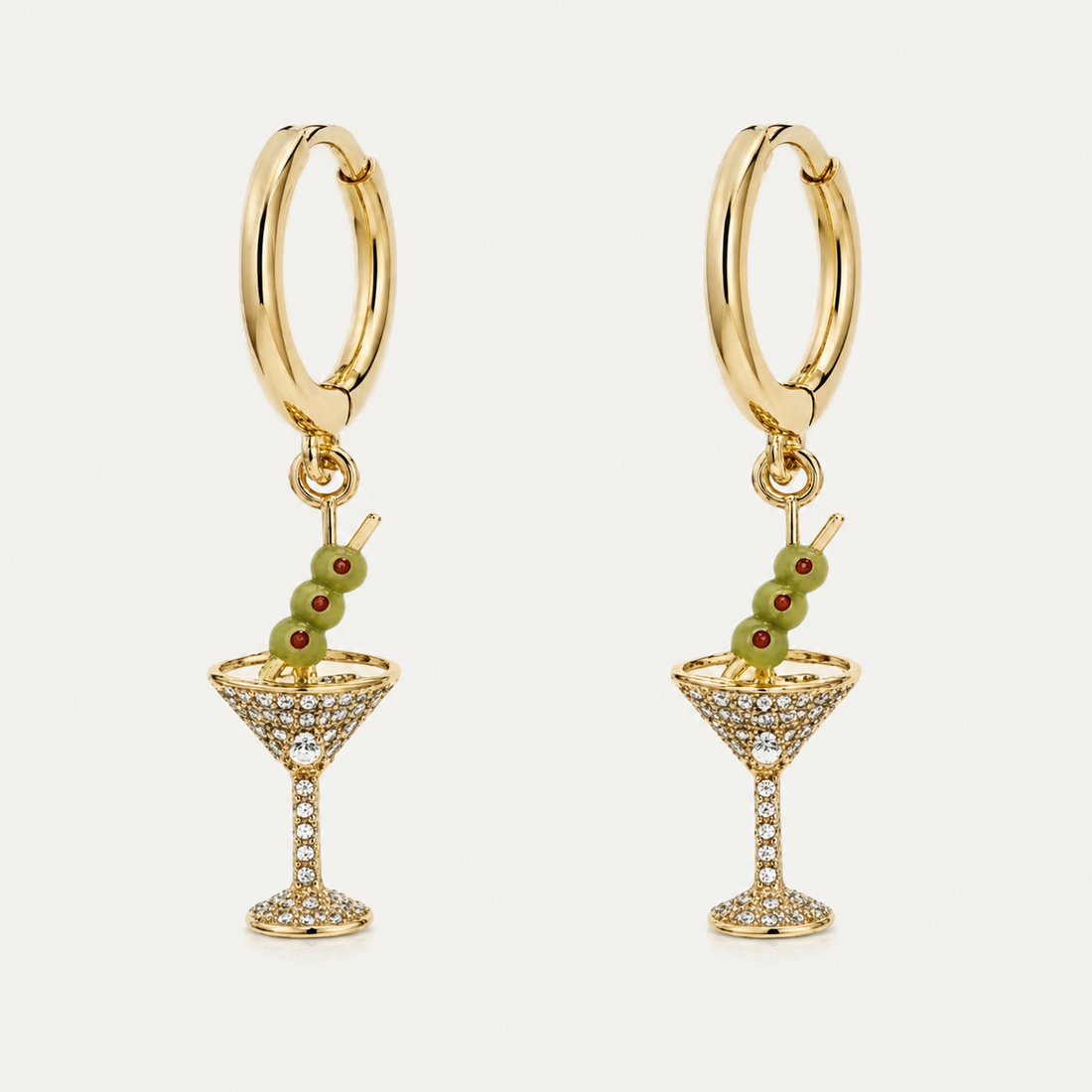 Martini Glass Drop Hoops