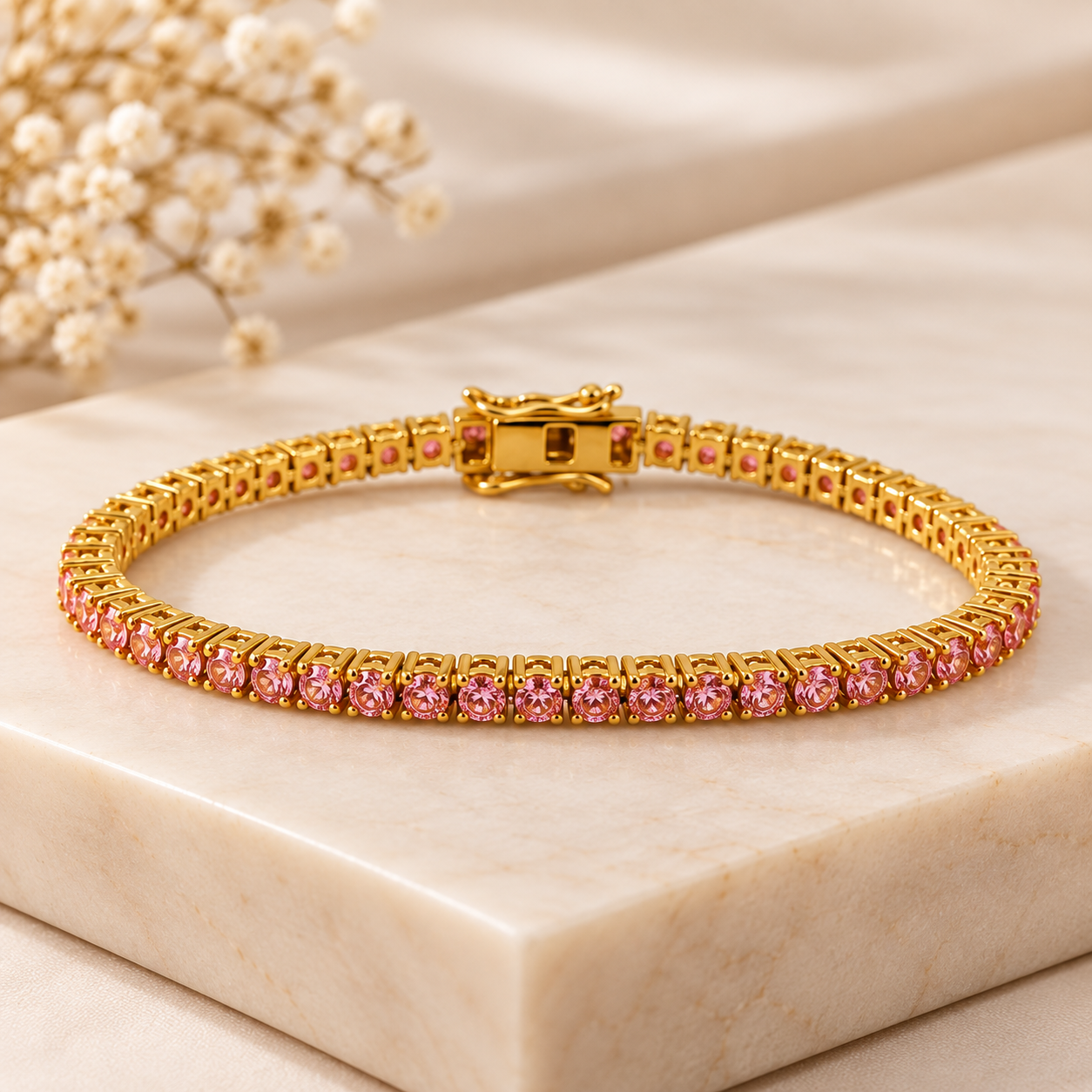 Pink Tennis Bracelet