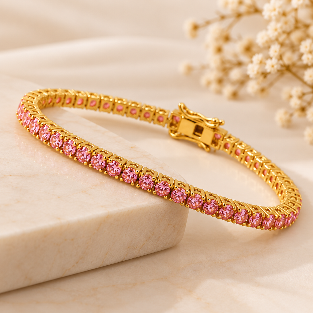Pink Tennis Bracelet