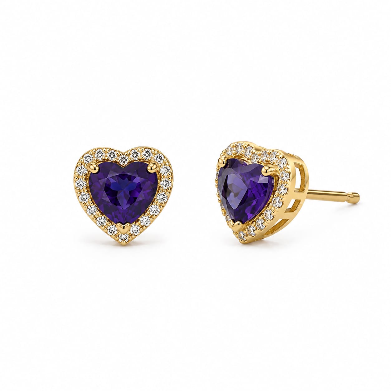 Heart Crystal Stud Earrings