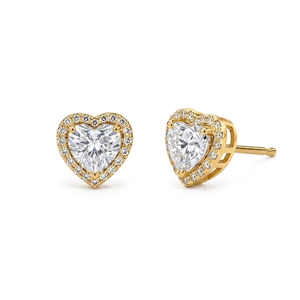 Heart Crystal Stud Earrings