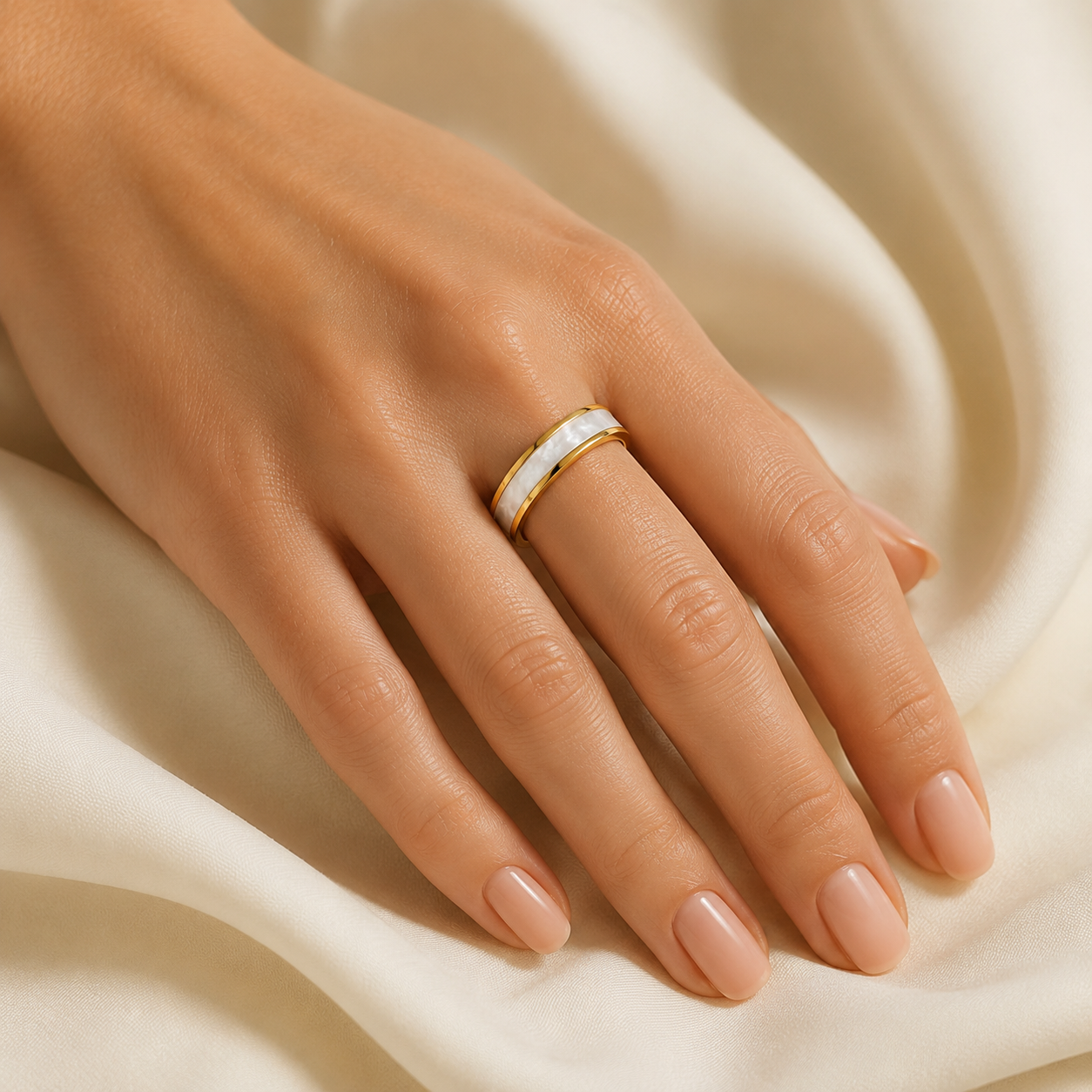 Mosaic Inlay Band Ring