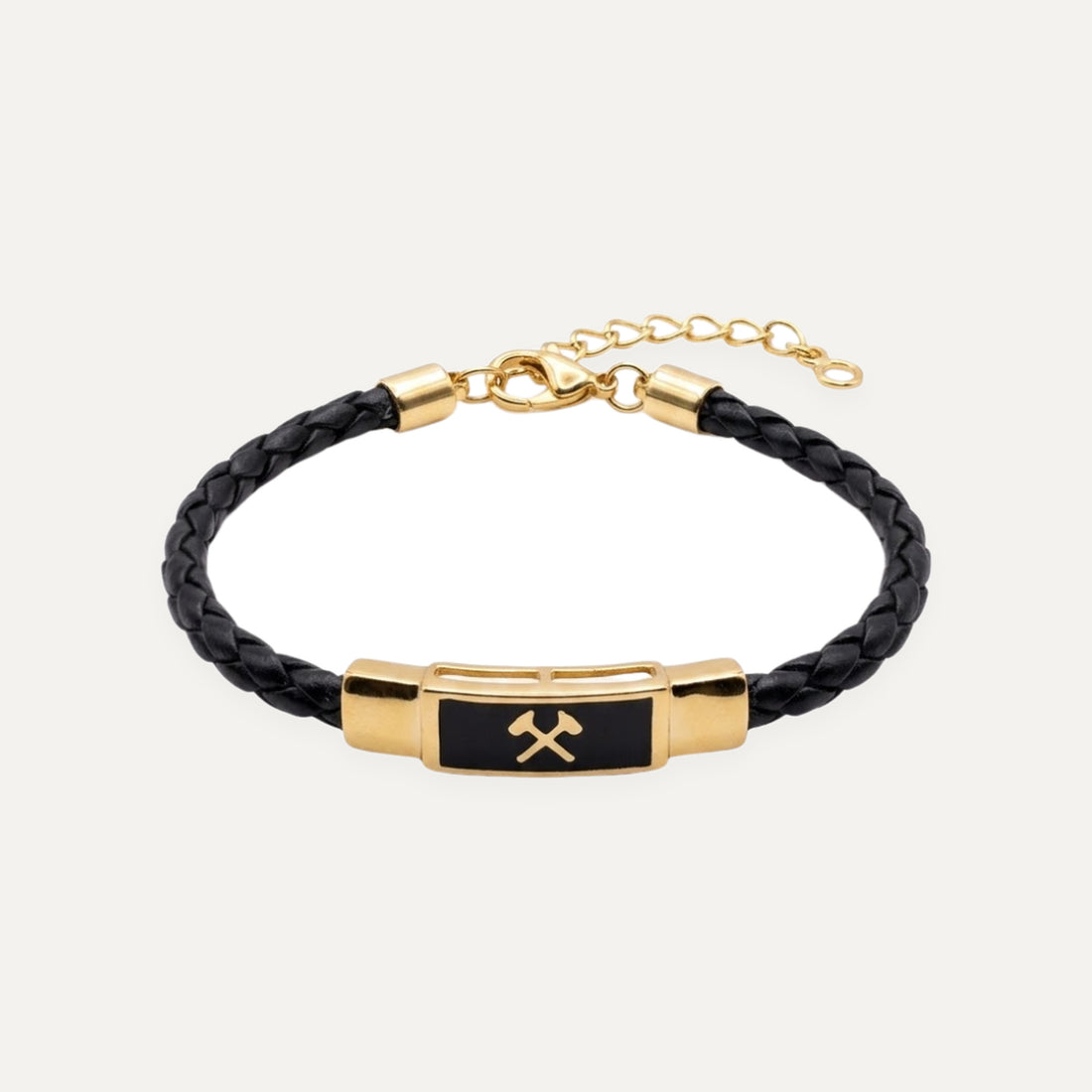 Crossed Tools Leather Bracelet