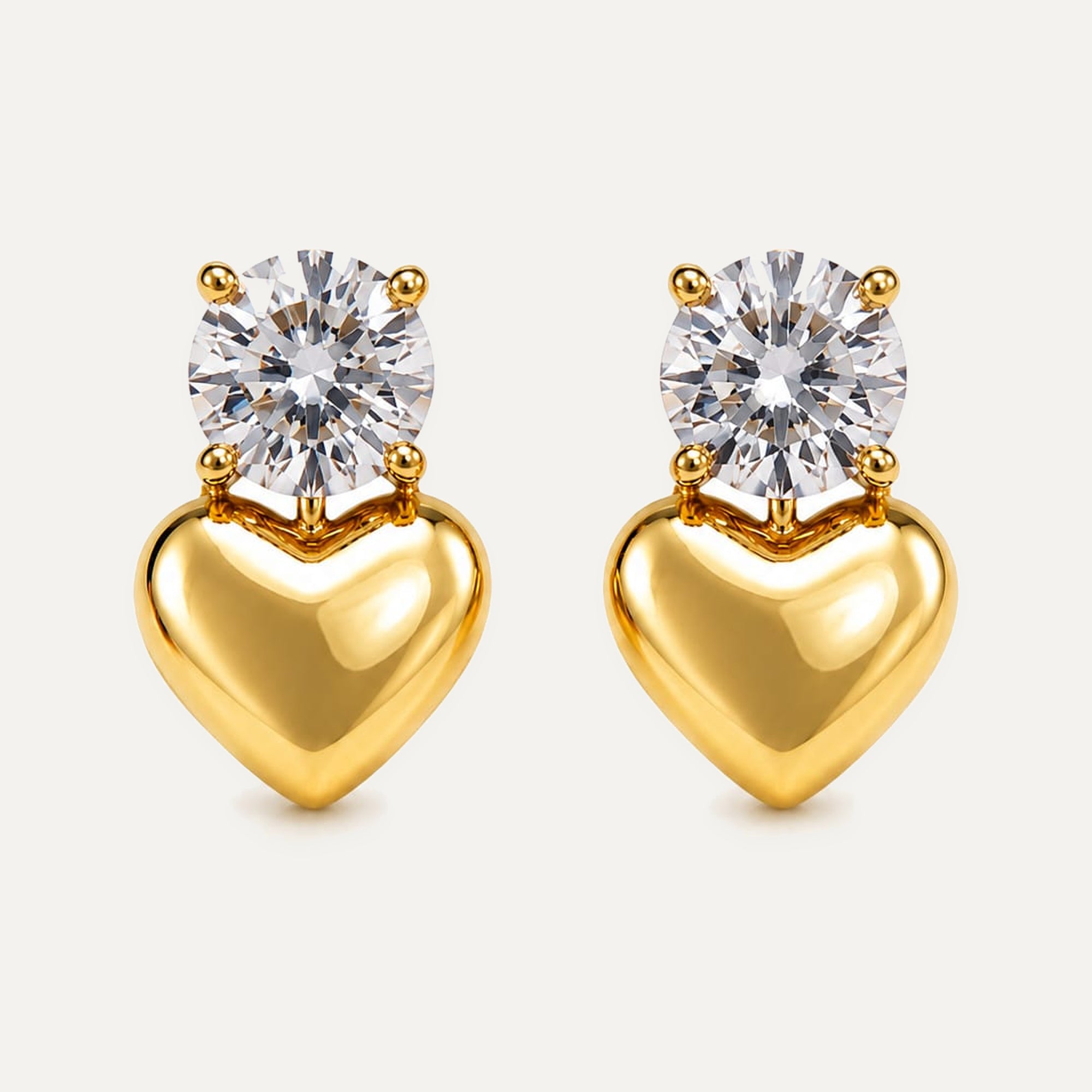 Golden Heart Earrings (YD-ER-7)