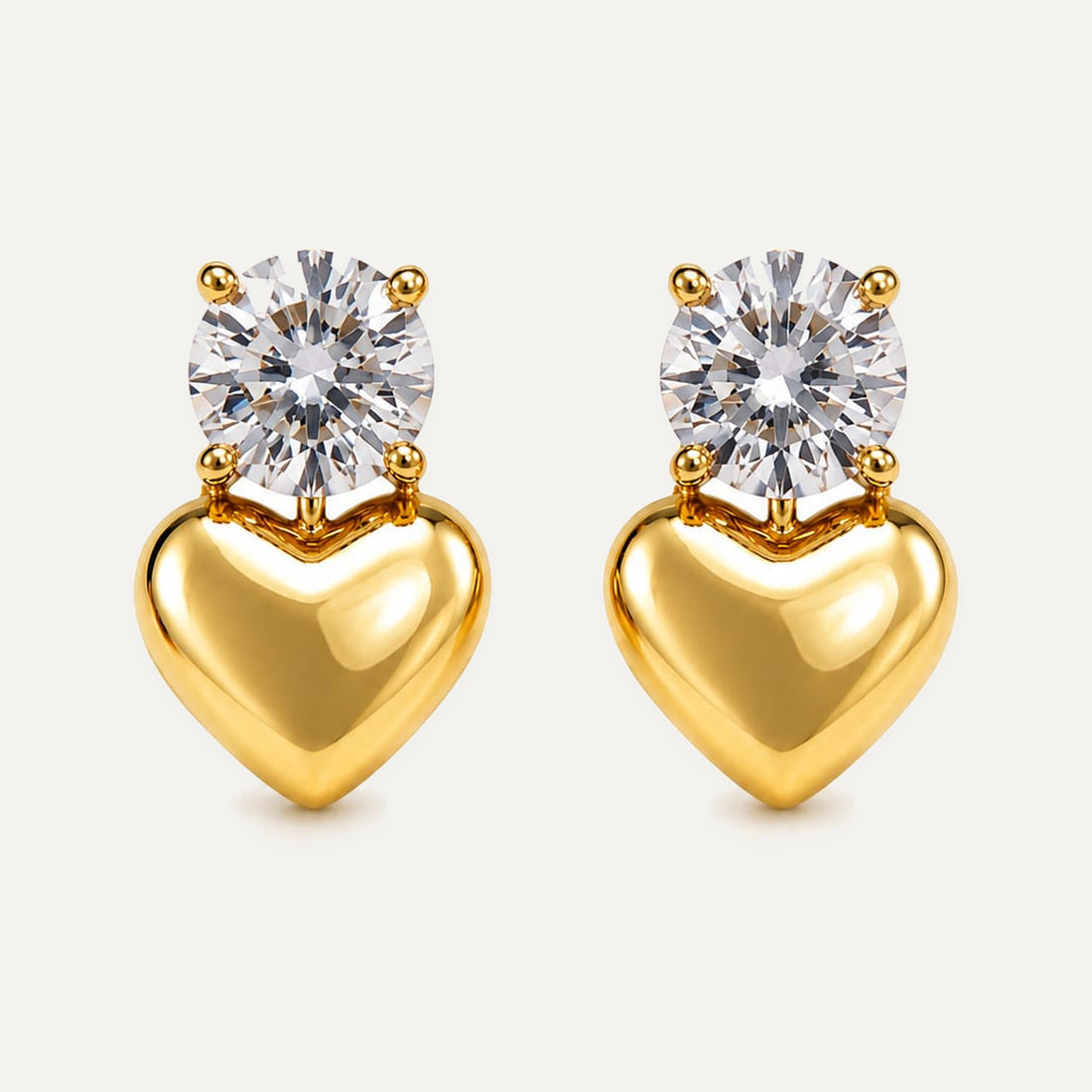 Golden Heart Earrings (YD-ER-7)
