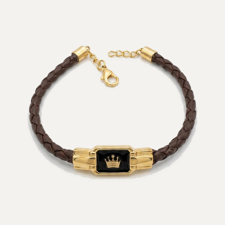 Royal Crown Leather Bracelet (YD-BR-6)